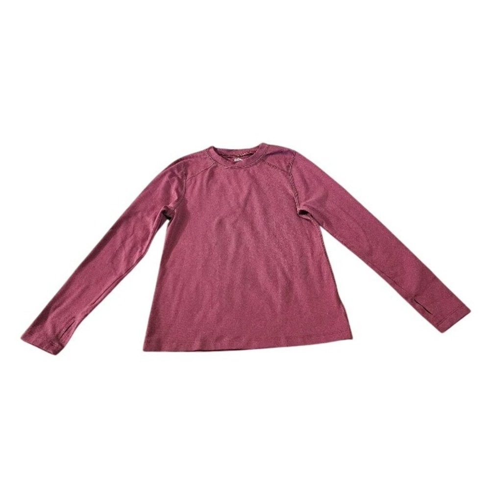 REI Co-op Kids Long Sleeve Base Layer Top Burgundy Thumbholes Size Small 8